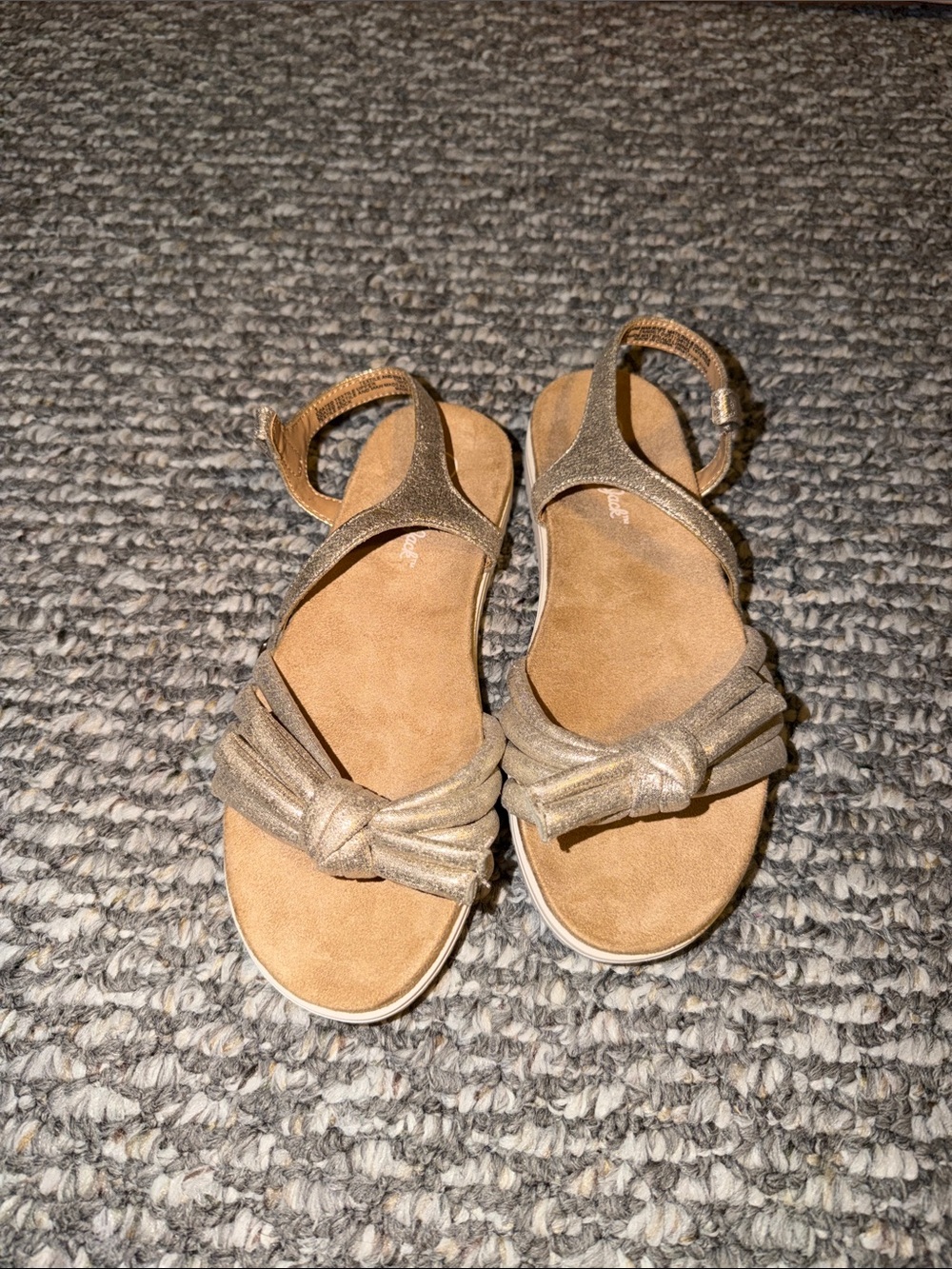 Cat & Jack Girls Gold Knot Ankle-Strap Sandals
